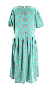 Lularoe Midi Dress Size XL Green And Grey With Scoop Neck And Zipper Up Back - TheRealThreads